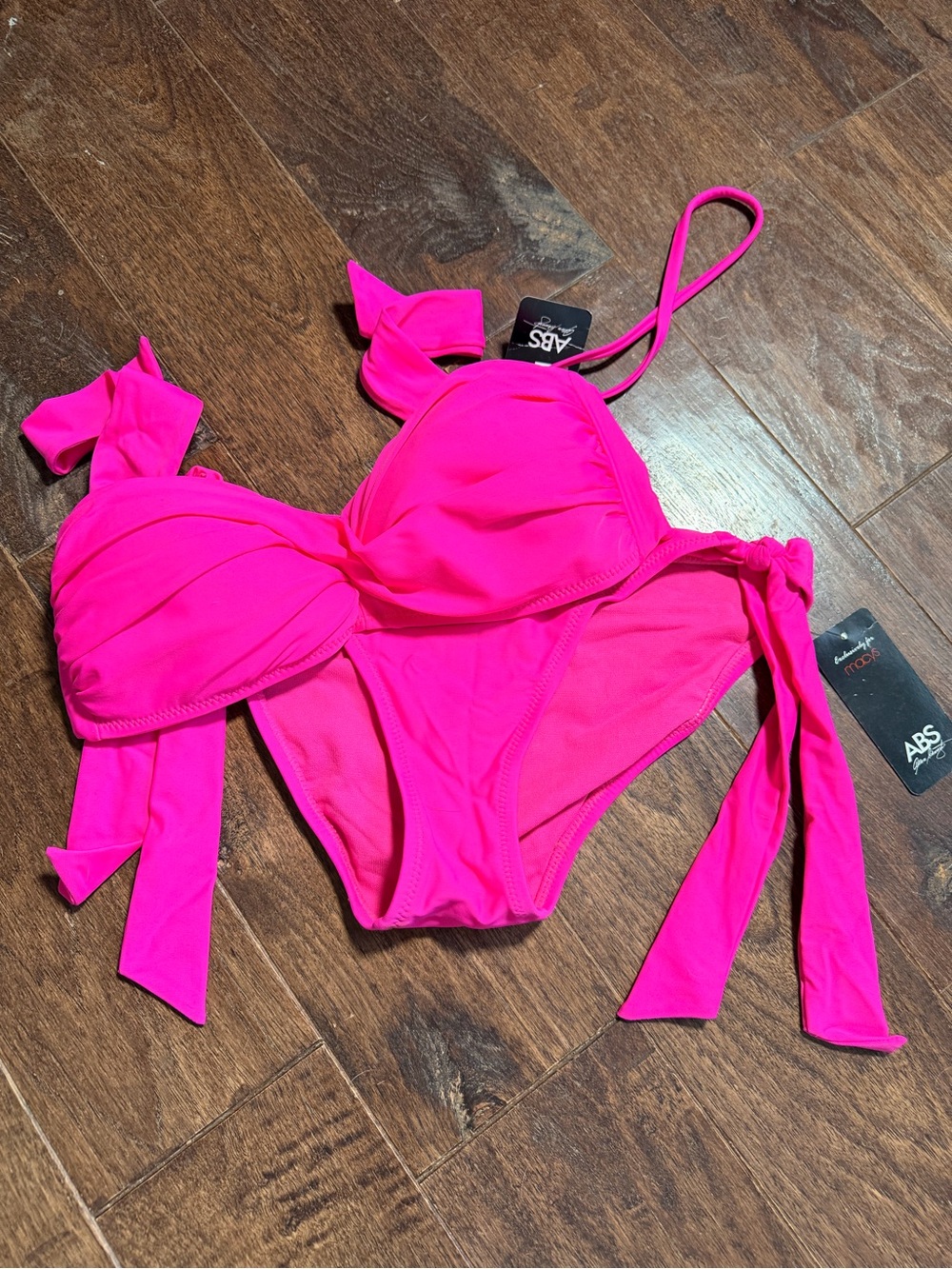 ABS Allen Schwartz Hot Pink Bikini Set